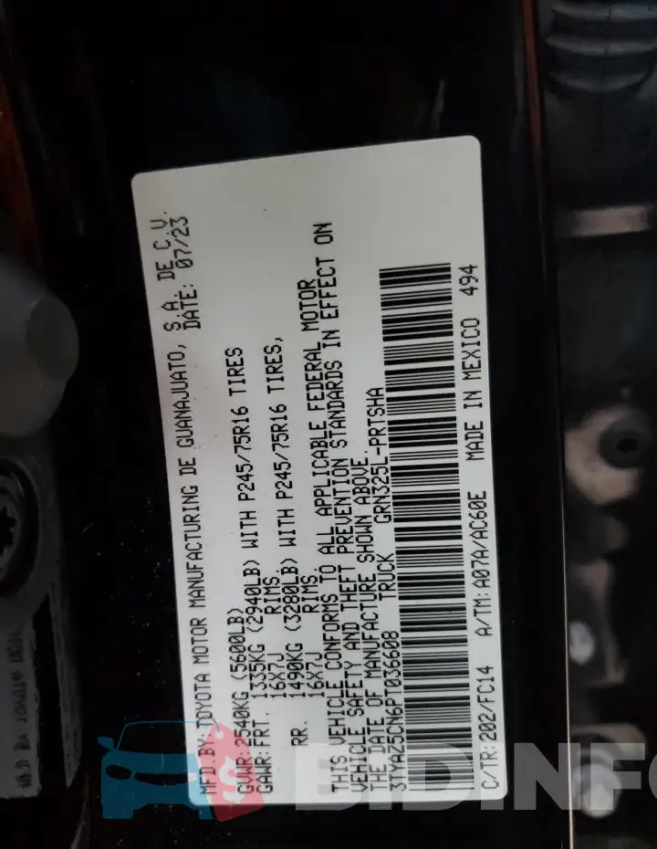 3TYAZ5CN6PT036608 Photo# 13
