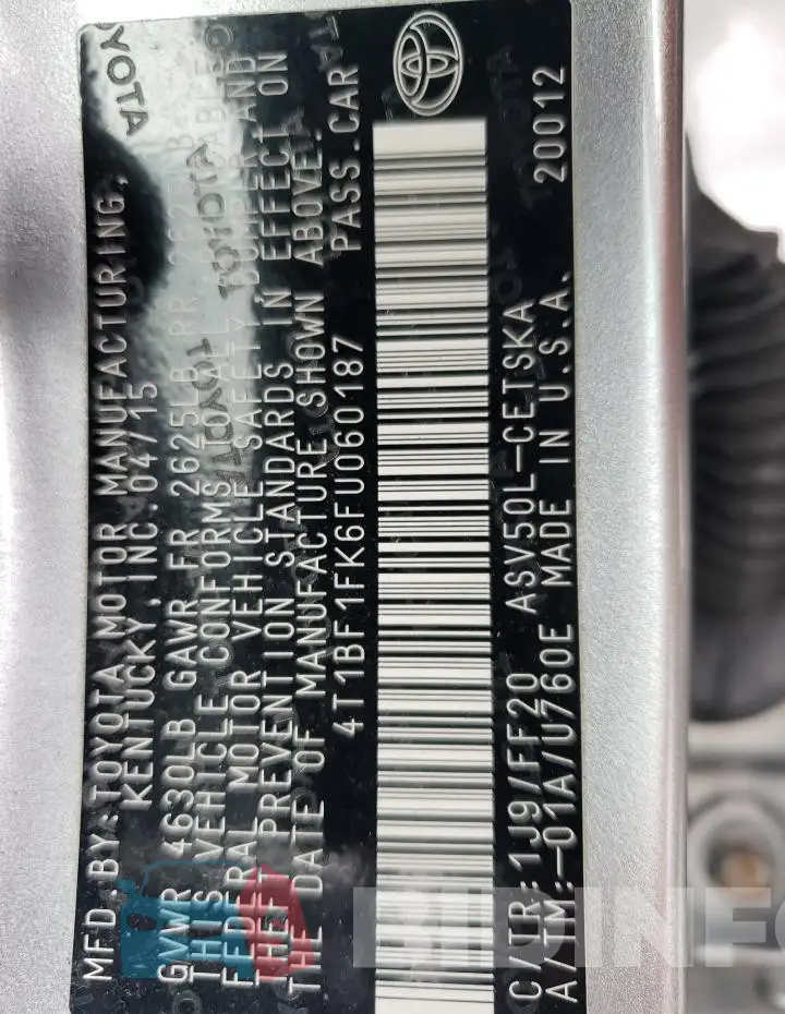 4T1BF1FK6FU060187 Photo# 13