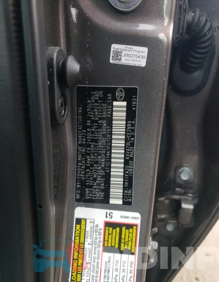 4T1C11AK1PU156157 Photo# 12