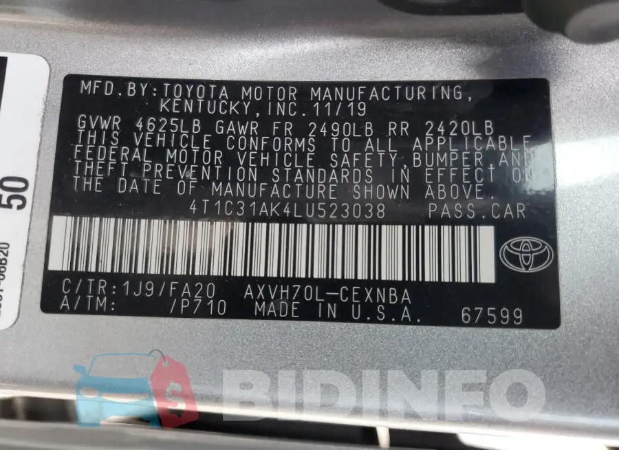 4T1C31AK4LU523038 Photo# 13