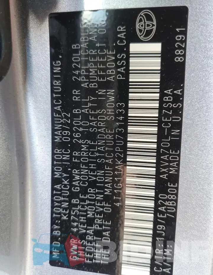 4T1G11AK2PU731433 Photo# 12