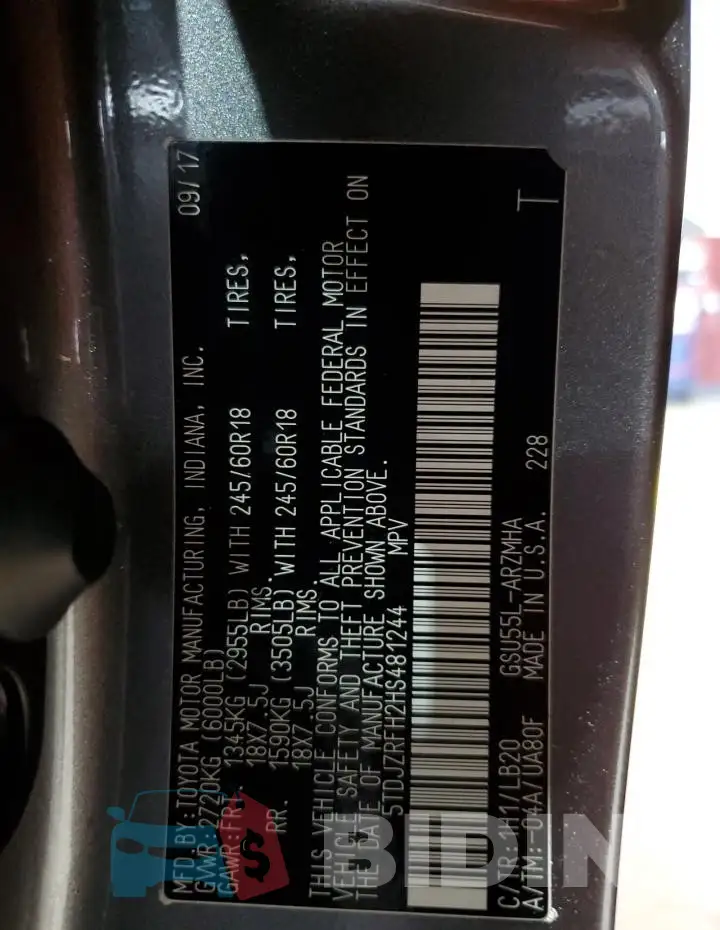 5TDJZRFH2HS481244 Photo# 13