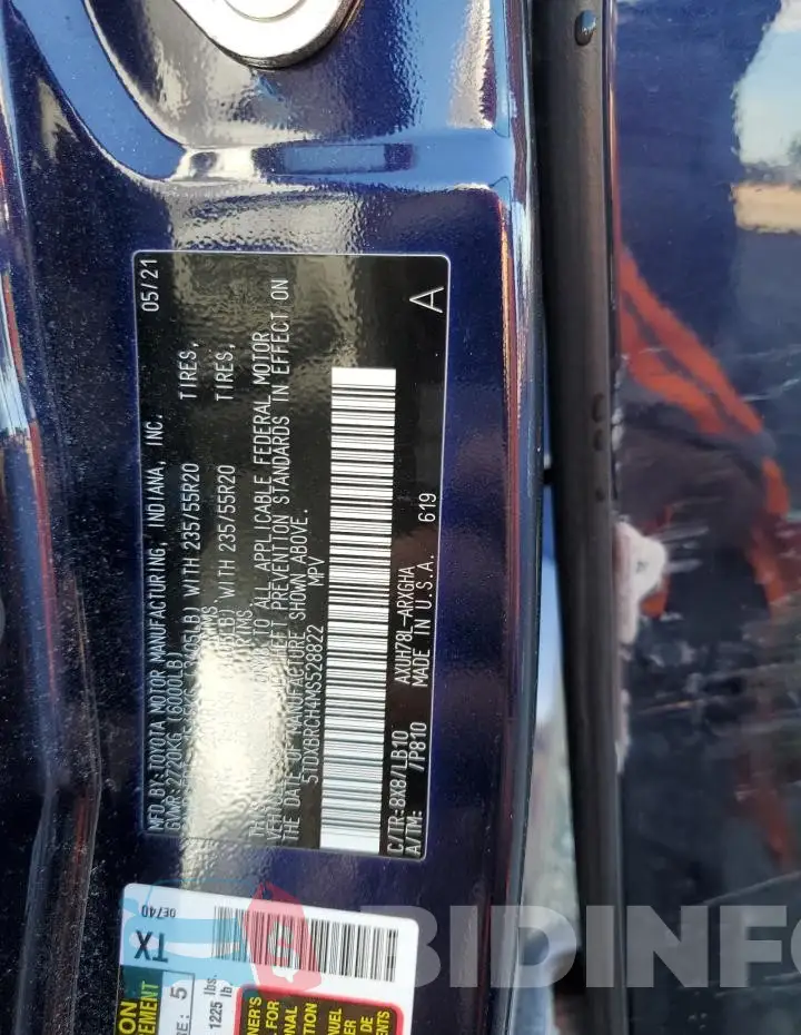 5TDXBRCH4MS528822 Photo# 13