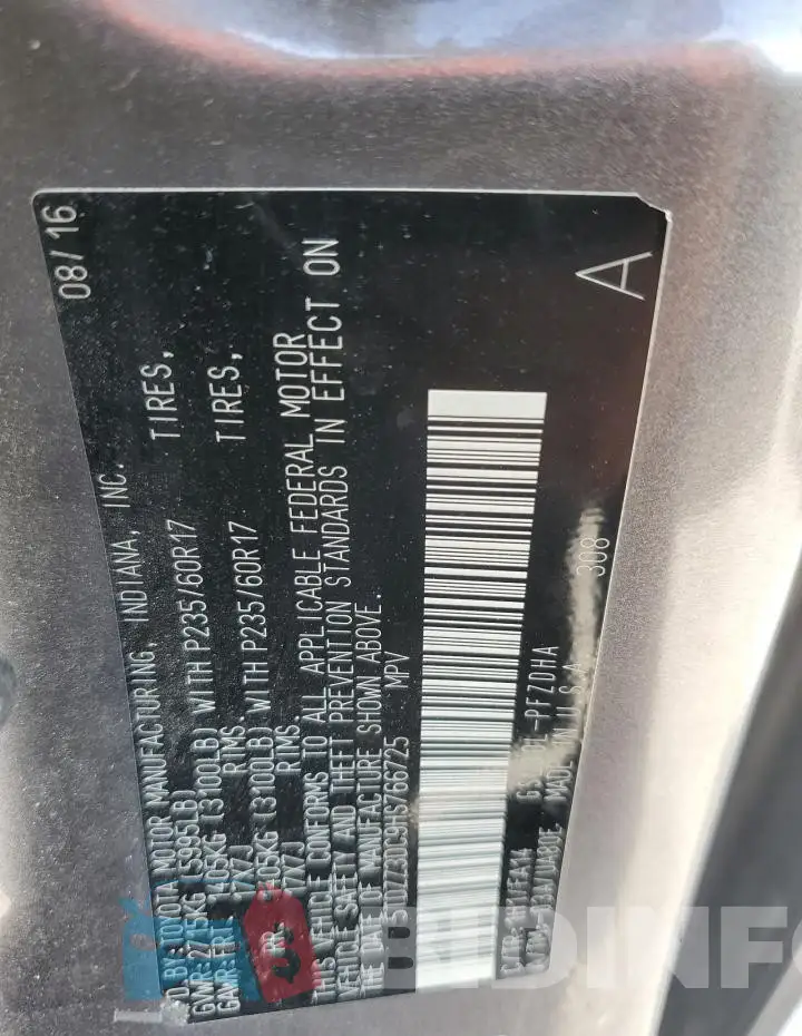 5TDZZ3DC9HS766725 Photo# 13
