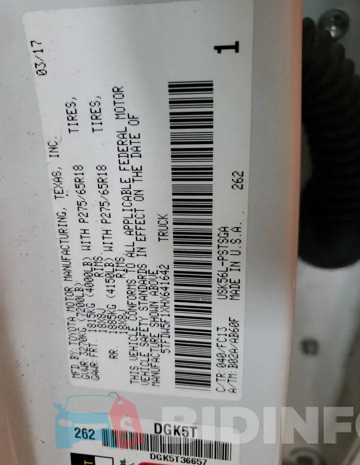 5TFDW5F1XHX641642 Photo# 12