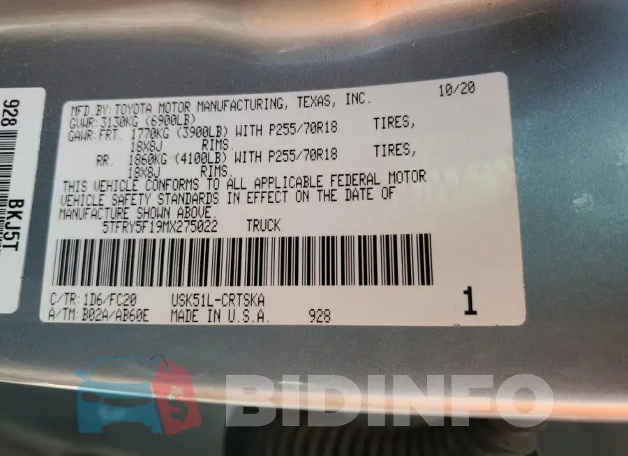 5TFRY5F19MX275022 Photo# 12