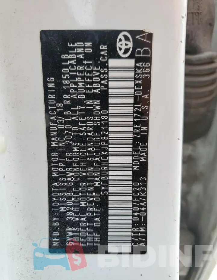 5YFBURHEXJP821180 Photo# 13
