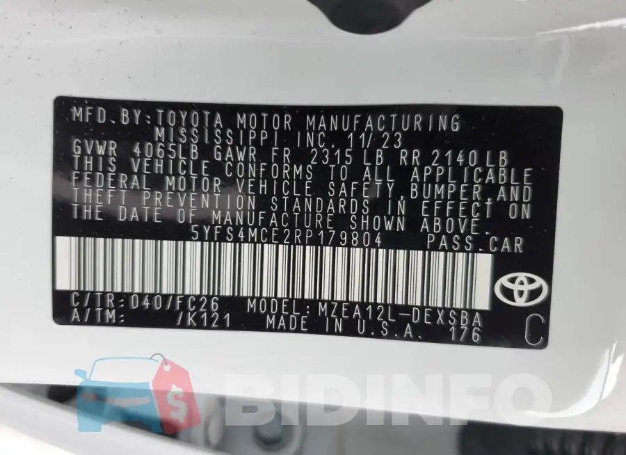 5YFS4MCE2RP179804 Photo# 13