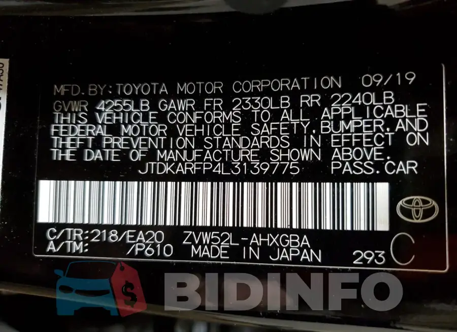 JTDKARFP4L3139775 Photo# 12
