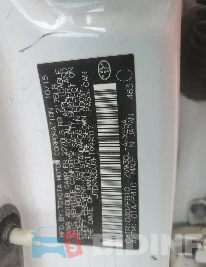 JTDKN3DU7F1999017 Photo# 12