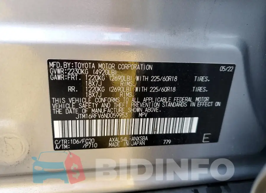 JTM16RFV6ND059953 Photo# 14