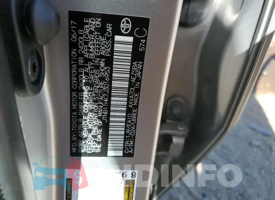 JTNB11HK7J3016953 Photo# 12