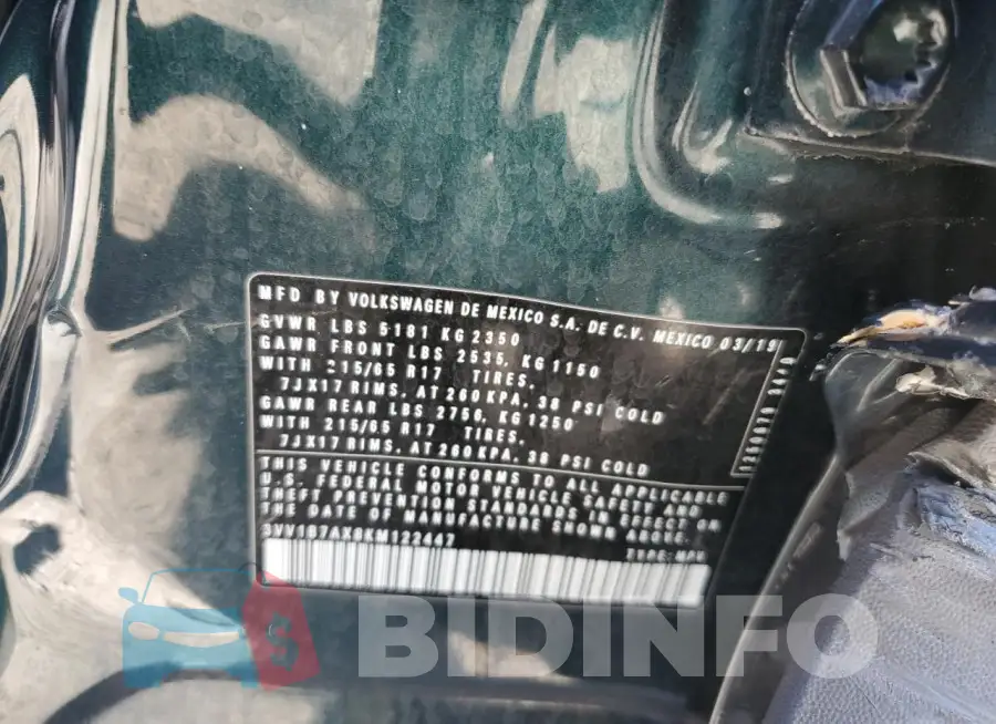 3VV1B7AX8KM122447 Photo# 14