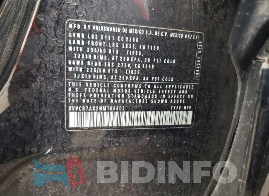 3VVCB7AX2NM109402 Photo# 12