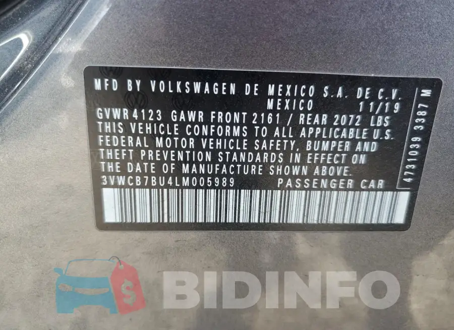 3VWCB7BU4LM005989 Photo# 13