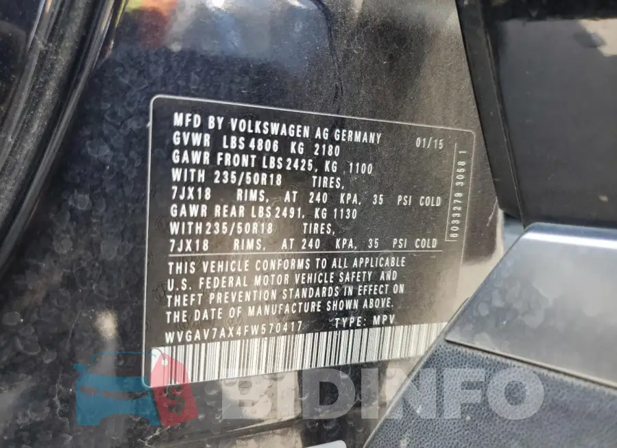 WVGAV7AX4FW570417 Photo# 13