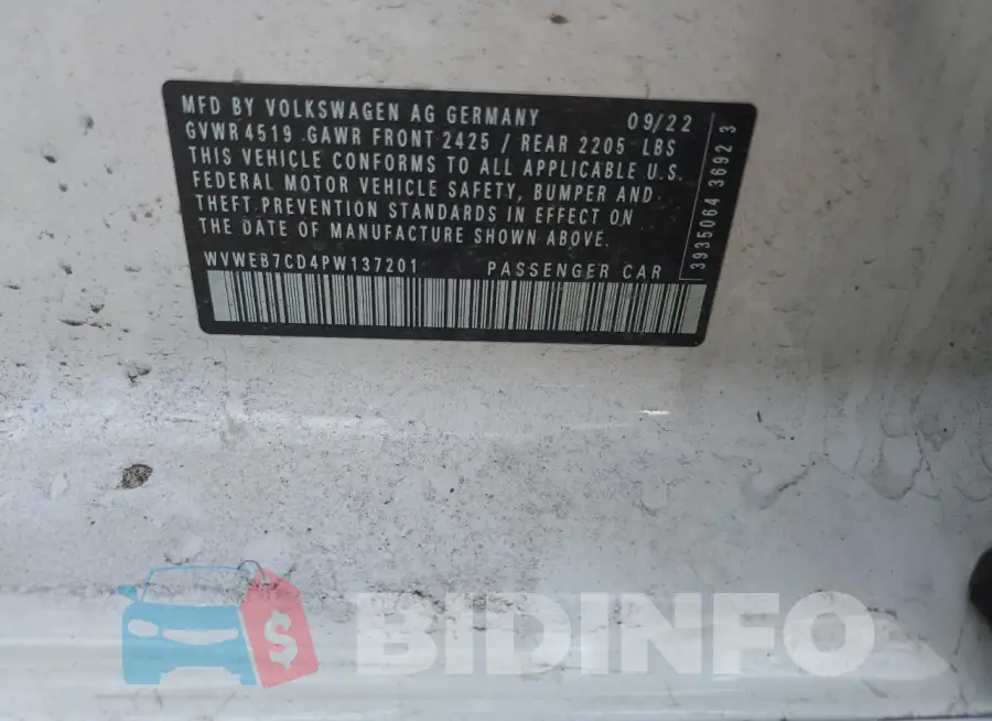 WVWEB7CD4PW137201 Photo# 12