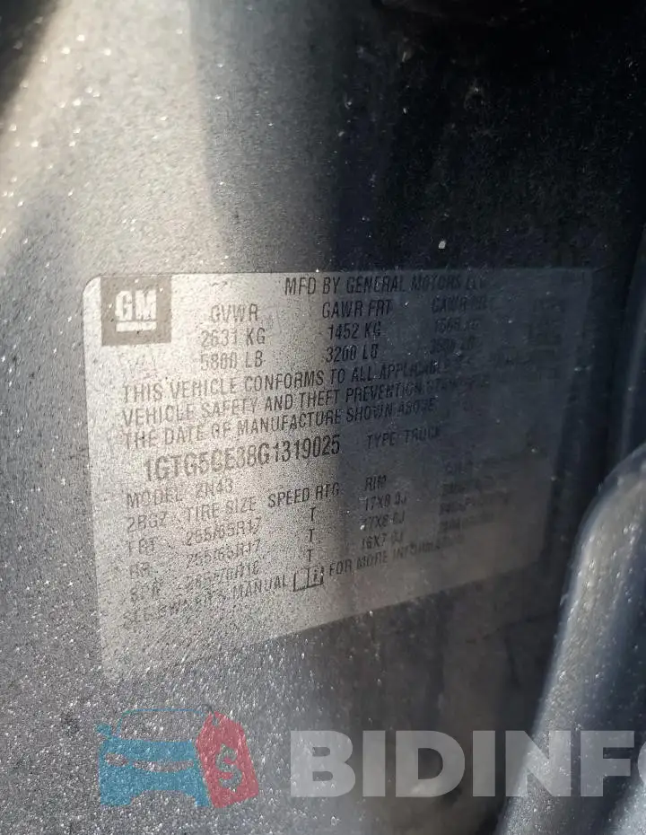 1GTG5CE38G1319025 Photo# 12
