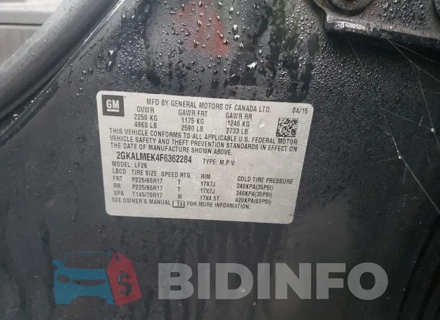 2GKALMEK4F6362284 Photo# 13