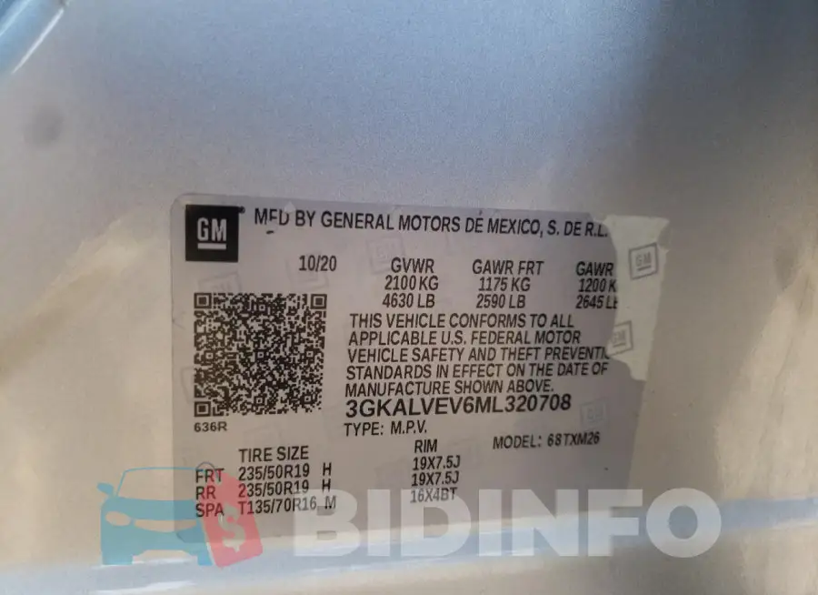 3GKALVEV6ML320708 Photo# 14