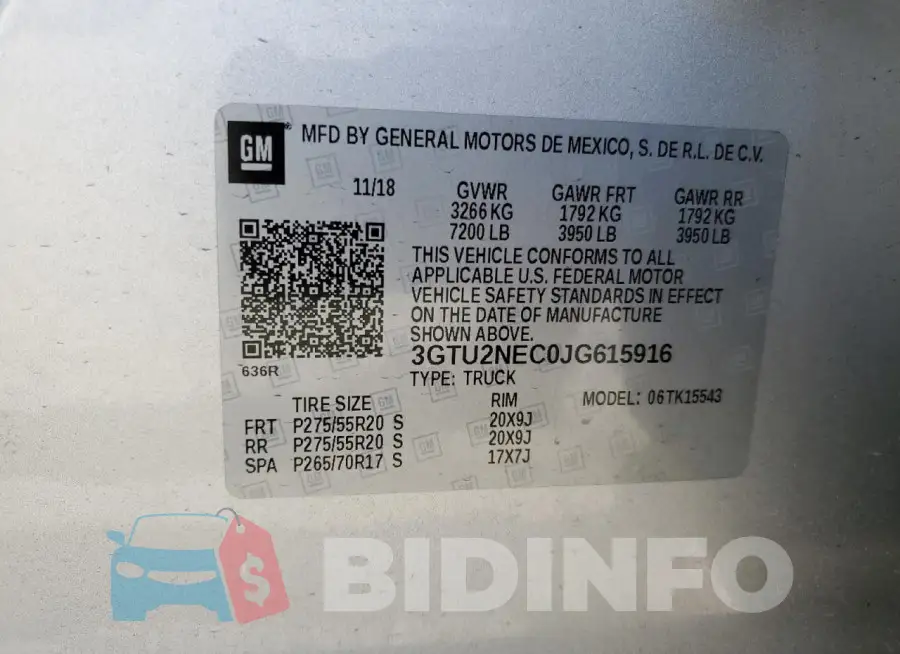 3GTU2NEC0JG615916 Photo# 12