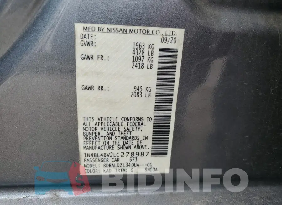 1N4BL4BV2LC278987 Photo# 12