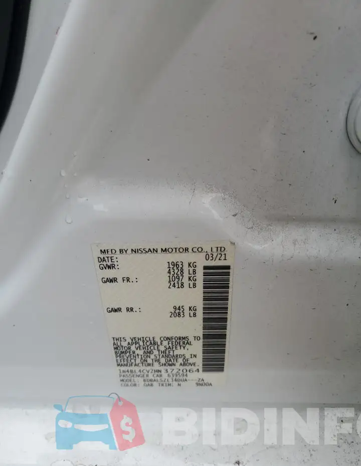 1N4BL4CV2MN372064 Photo# 12