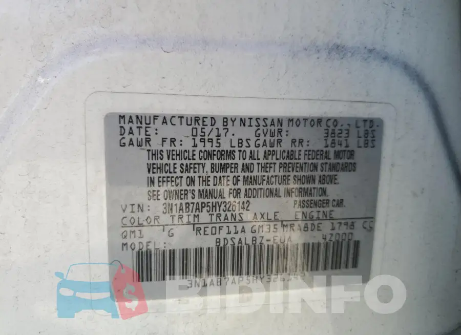3N1AB7AP5HY326142 Photo# 12