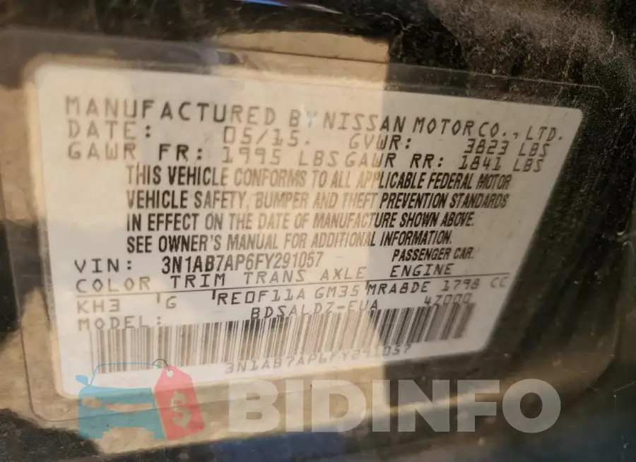 3N1AB7AP6FY291057 Photo# 12
