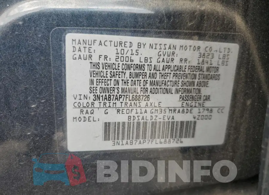 3N1AB7AP7FL688726 Photo# 12
