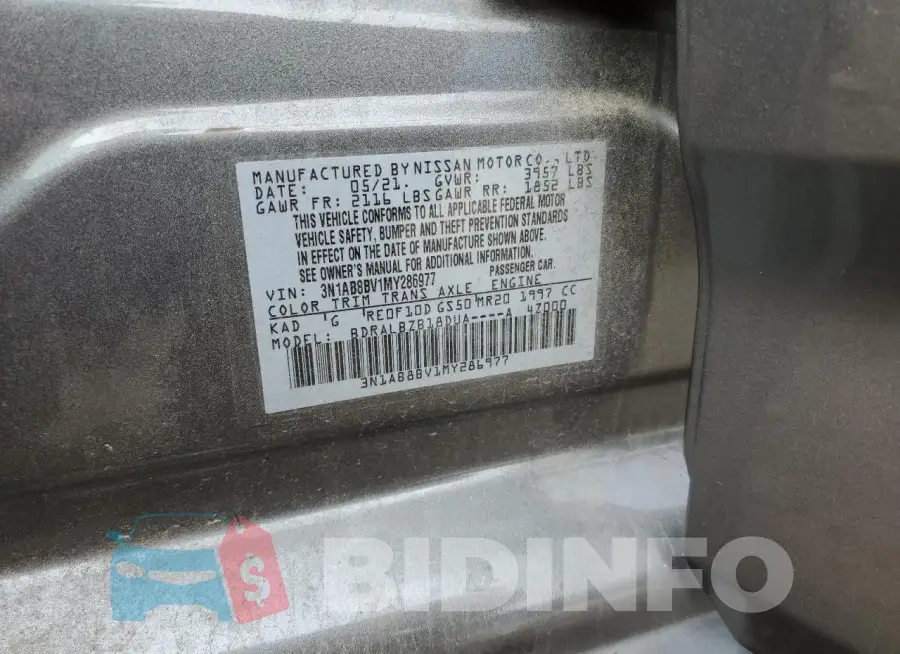 3N1AB8BV1MY286977 Photo# 12