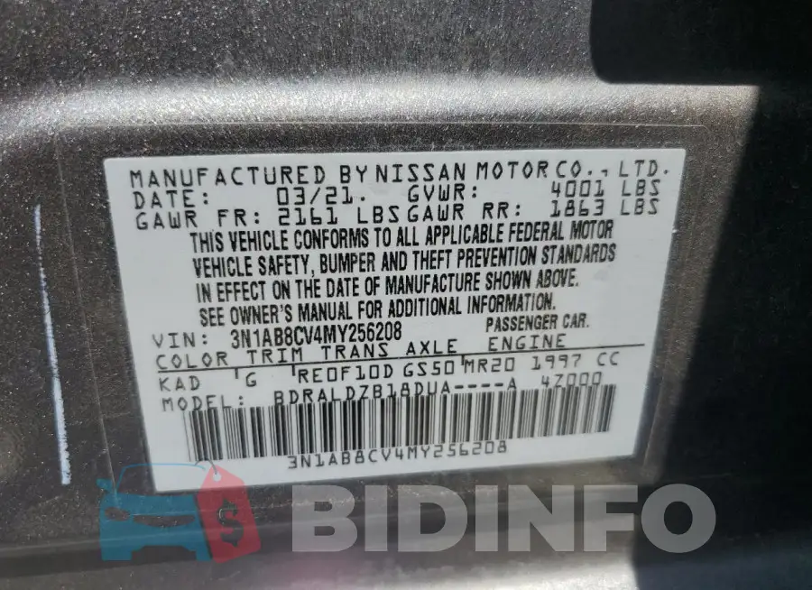 3N1AB8CV4MY256208 Photo# 12