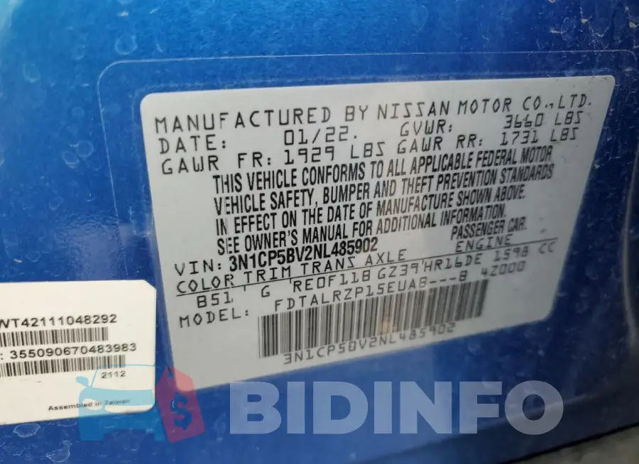 3N1CP5BV2NL485902 Photo# 12