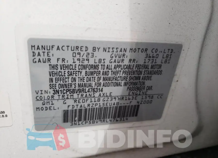 3N1CP5BV9RL476314 Photo# 13