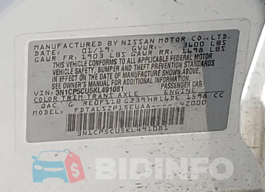 3N1CP5CU5KL491081 Photo# 12