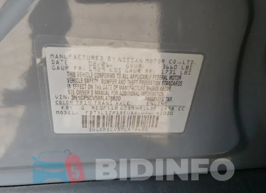3N1CP5CV5ML478620 Photo# 12