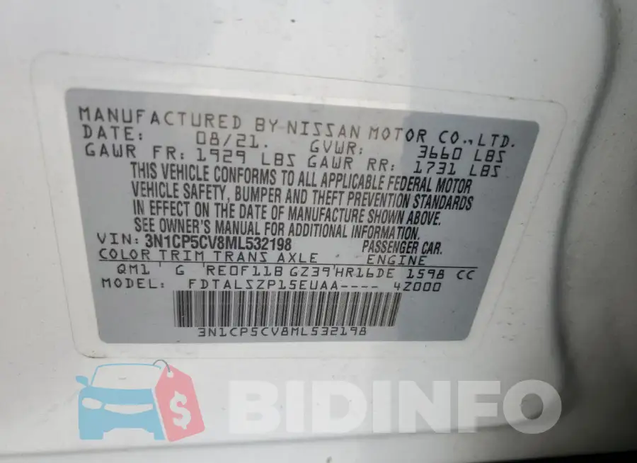 3N1CP5CV8ML532198 Photo# 12