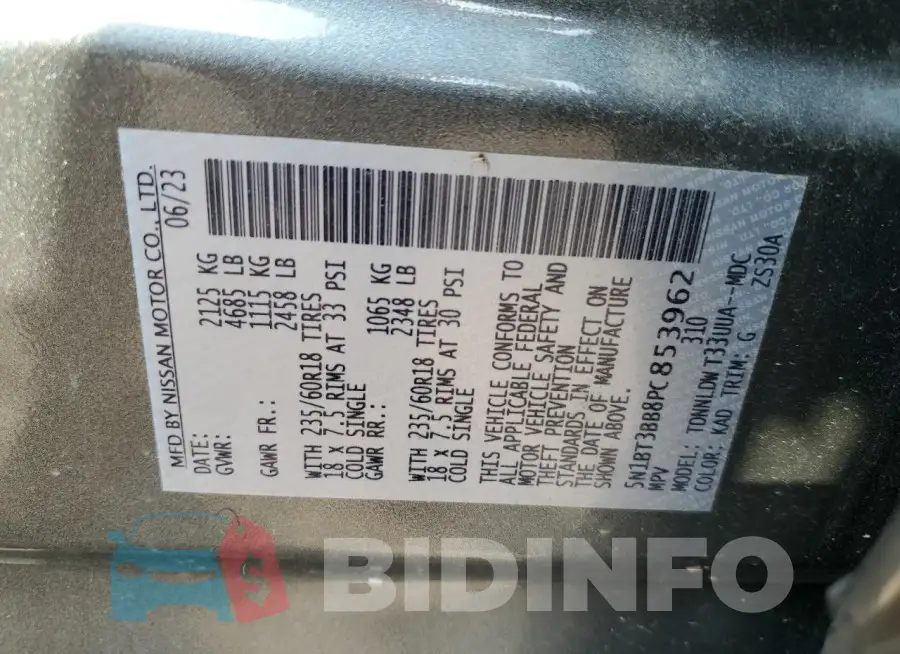 5N1BT3BB8PC853962 Photo# 13