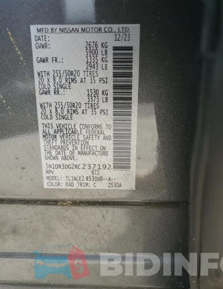 5N1DR3DG2RC237192 Photo# 13