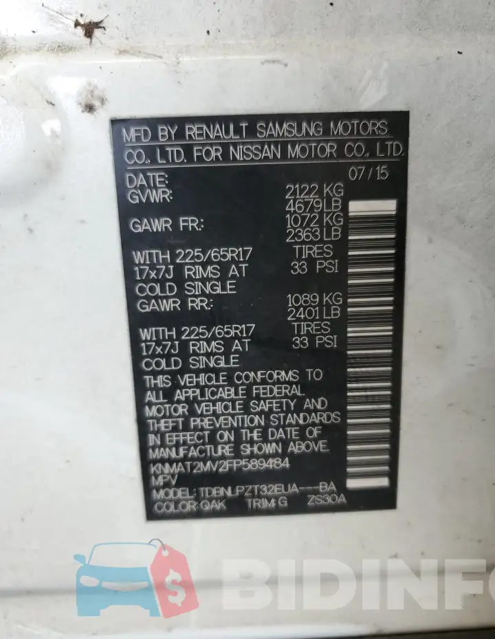 KNMAT2MV2FP589484 Photo# 13