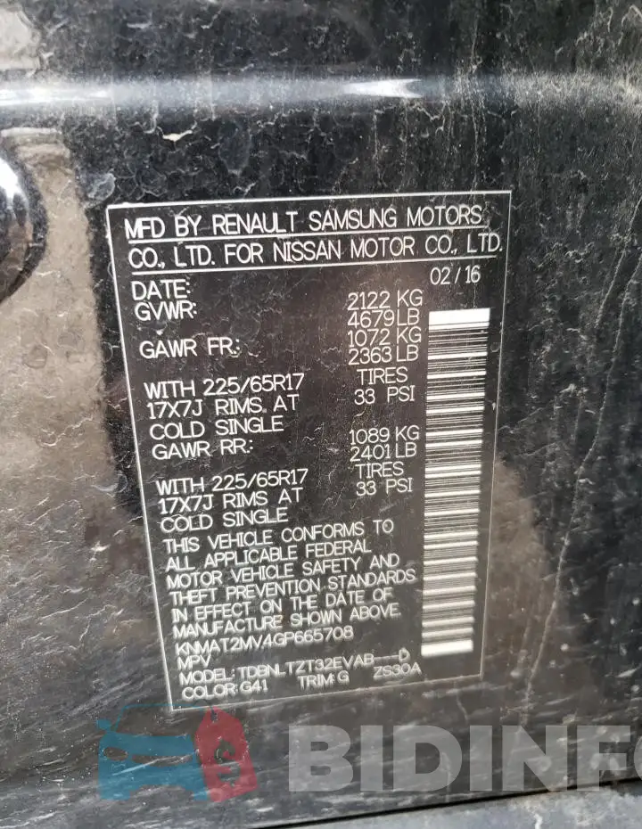 KNMAT2MV4GP665708 Photo# 13