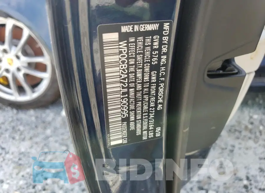 WP0CB2A72JL190995 Photo# 12