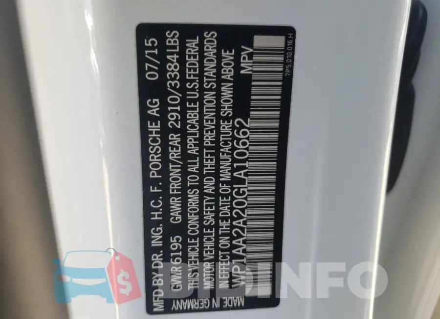 WP1AA2A20GLA10662 Photo# 13