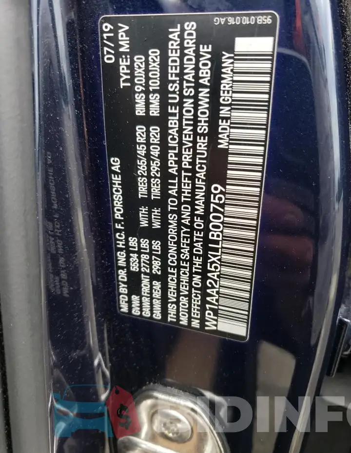 WP1AA2A5XLLB00759 Photo# 13
