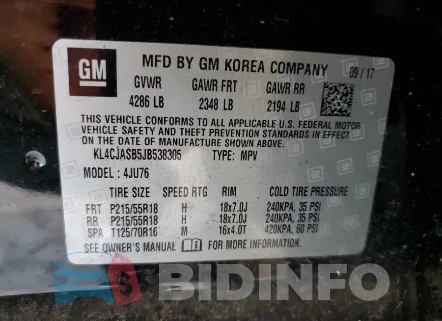 KL4CJASB5JB538305 Photo# 12