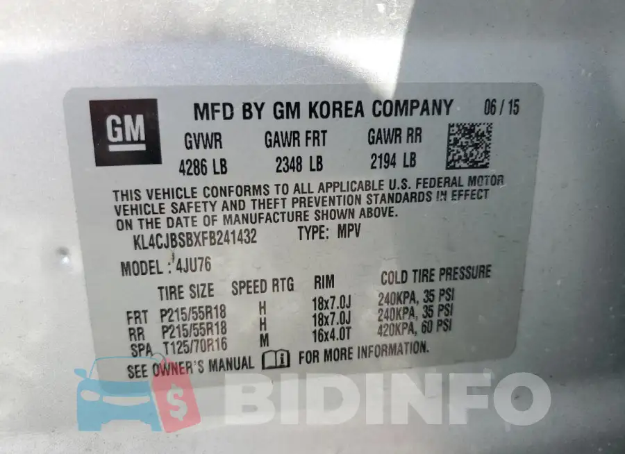 KL4CJBSBXFB241432 Photo# 13