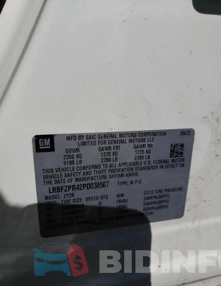 LRBFZPR42PD038507 Photo# 13