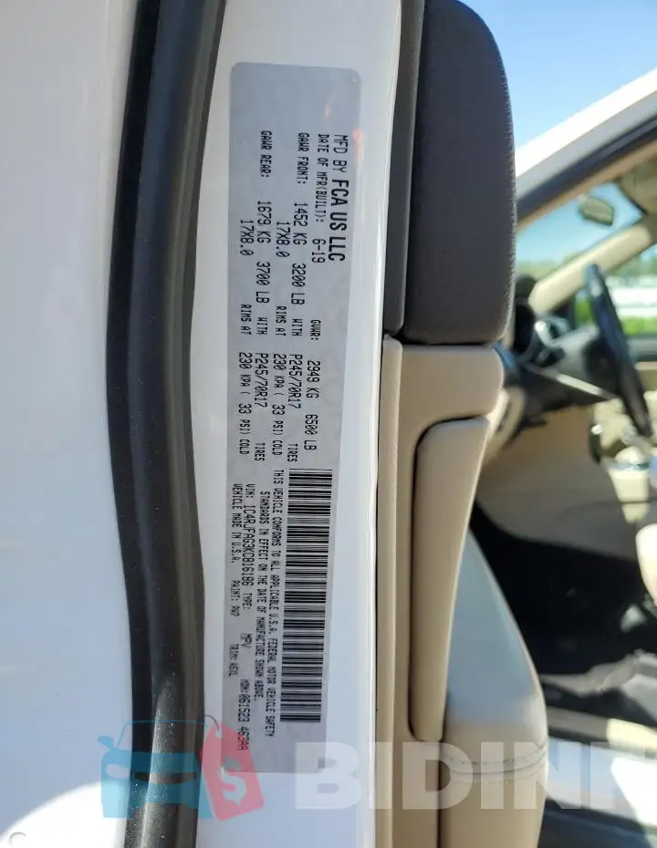 1C4RJFAG3KC816186 Photo# 13