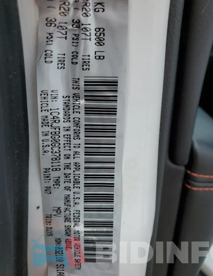 1C4RJFBG0GC378118 Photo# 14