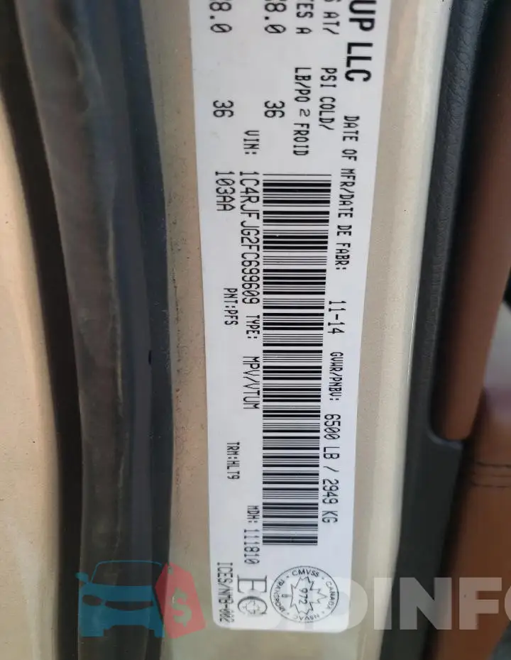 1C4RJFJG2FC699609 Photo# 13